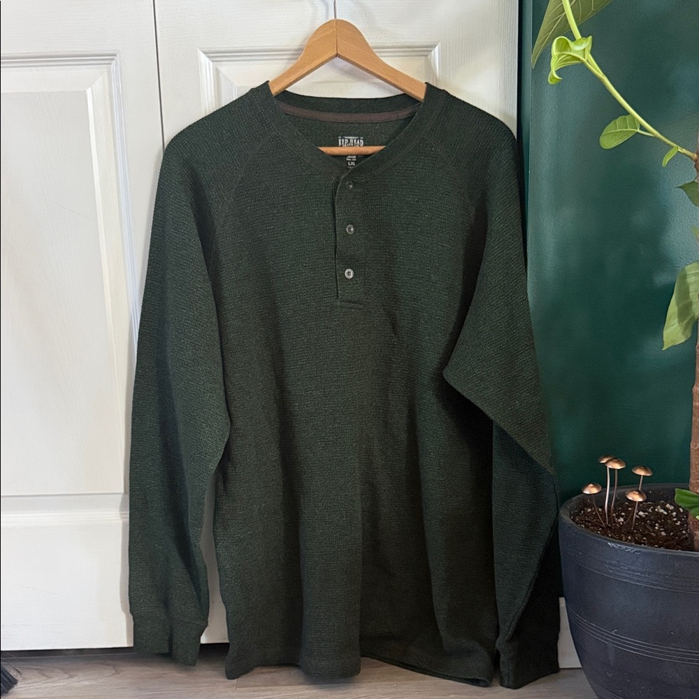Redhead Thermal Henley Shirt, Size Large